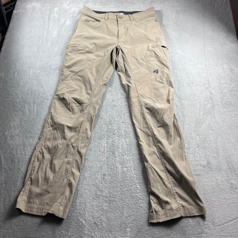 Eddie Bauer First Ascent Guide Pants Mens 32x34 Tan Khaki Hiking Outdoor Stretch